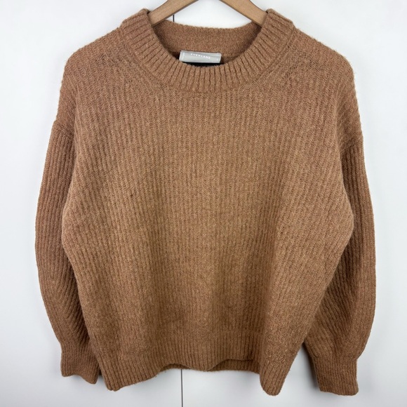 Everlane Cocoon Crew Alpaca Sweater Tigers Eye Toffee Camel Tan Brown Small - Picture 2 of 7